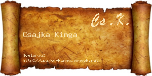 Csajka Kinga névjegykártya