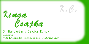 kinga csajka business card
